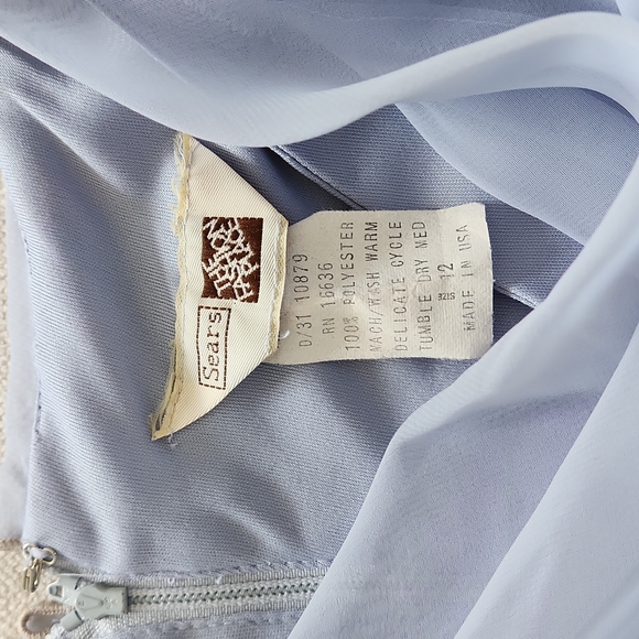 Vintage Sears Sheer Cape Overlay Cocktail Dress with Pearl Detail Size M - Picture 4 of 8